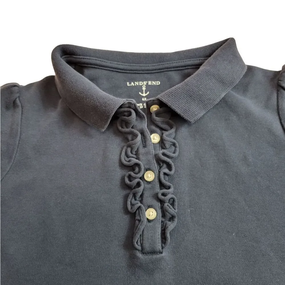 Lands End Navy polo dress 6X
